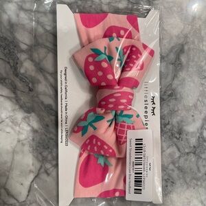 Little Sleepies Sweet Strawberries Luxe Bow Headband NIB